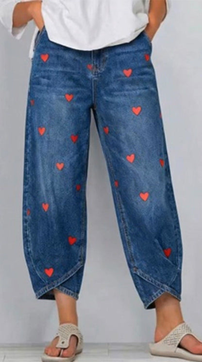 Women's Casual Cross-design Cotton Denim Jeans