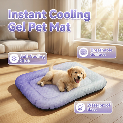 ⏰LAST DAY SALE ONLY￡8.99!!❄Pawchill™🇬🇧Pet Cooling Mat for Dogs & Cats 🐾  Naturally Cool Ice-Silk Pad • Breathable, Washable & Soft 🌿  For Floors, Sofas & Car Travel • Multiple Sizes • Gradient Colours ☀️🐶🐱