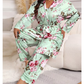 🌸✨Comfy 3-Piece Pajama Set – Robe, Camisole & Long Pants