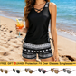 🔥Summer Sale 50% OFF+ FREE Gift🎁Women's Printed Tankini Swimsuit – 2-Piece Tummy Control Set 🌸