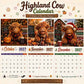 2027 Funny Highland Cow Wall Calendar | A4 Hanging Calendar | Designed by Isabel Kline