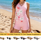 🔥Summer Sale 50% OFF+ FREE Gift🎁Women's Printed Tankini Swimsuit – 2-Piece Tummy Control Set 🌸