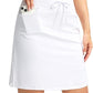 Women's Skorts Skirts 20" Knee Length Cotton Casual High Waist Drawstring Modest Golf Skort with Pocket