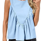 Women's Solid Color Pleated Sleeveless Top