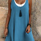 ⏰LAST DAY SALE ONLY ￡13.99!!💃Women's Casual Loose Sleeveless Fake Two Piece Tank Dress