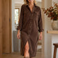 Women's Soft Corduroy Button-Down Dress