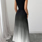 ⏳LAST DAY SALE 50% OFF💕 Ombre Pleated Sleeveless Mock Neck Maxi Dress