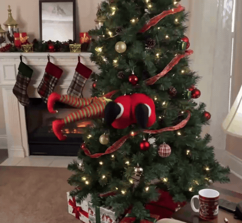 Plush Santa Legs Stuck-in-the-Tree Christmas Ornament