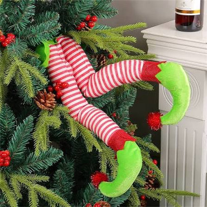 Plush Santa Legs Stuck-in-the-Tree Christmas Ornament
