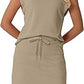 Modern Sleeveless Top and Drawstring Skirt Outfit Set