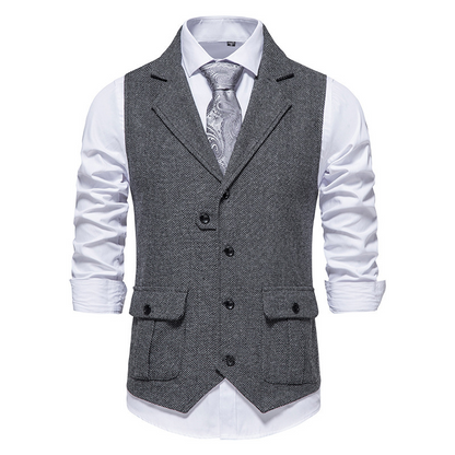 👔Hot Sale 40% Off!⌚Men's Classic Herringbone Tweed Suit Vest