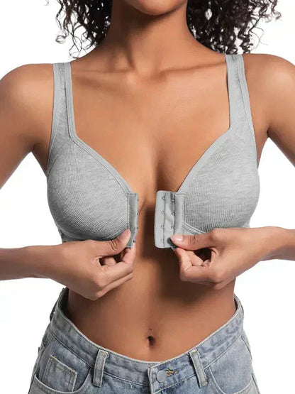 👙 50% OFF NOW! 💪 Adjustable Front Closure Push-Up Bra – Wire-Free, Seamless & Side Support – 4PCS Set for Daily Wear ✨