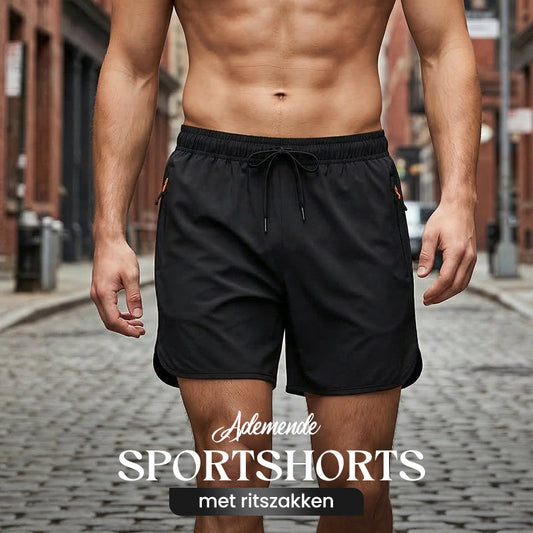 🏃 50% OFF NOW! 💨 Breathable Athletic Shorts – Zippered Pockets, Quick-Dry & Elastic Waistband