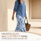 📢📢50% OFF !! ⏰Women's V-Neck Blouse & Wide-Leg Trousers Set with Printed Co-Ord Style
