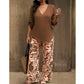 📢📢50% OFF !! ⏰Women's V-Neck Blouse & Wide-Leg Trousers Set with Printed Co-Ord Style
