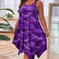 Women's Sleeveless Asymmetrical Hem Camouflage Dress