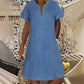 📢📢50% OFF !! ⏰Women's Short Sleeve V-Neck Denim Dress