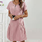 Women's Half-Zip Button Pocket Dress