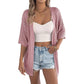 Women's Short Sleeve Open-Knit Cardigan