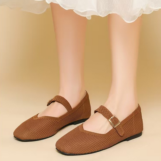 👞BUY 1 GET 1 FREE 🎁 Limited Stock! ✨ Breathable Square Toe Ballet Flats – Knit, Lightweight, Comfy 👣