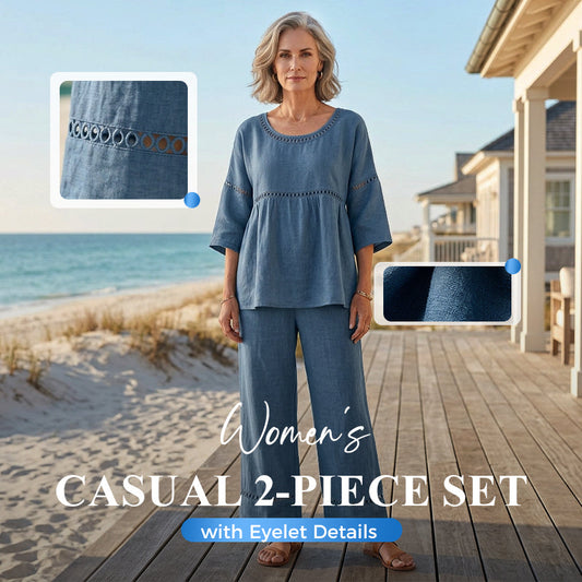 New Arrivals🔥 Women's Vintage Casual Loose-Fit Linen Two-Piece Set