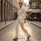Women's Flowing Lace Pants With Drawstring