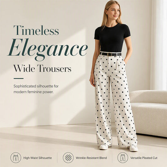 Women's Causal High-Waisted Wide-Leg Pants