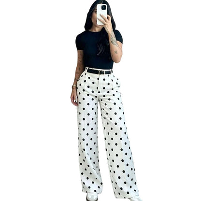 Women's Causal High-Waisted Wide-Leg Pants